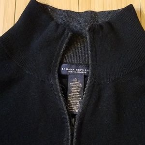 Men's (L) 77% Silk/23% Cashmere Zip Sweater